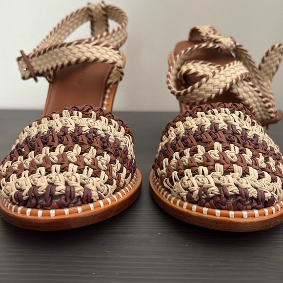 Ulla Johnson RARE Deia High Block Heel Sandal Woven Ankle Strap Natural EU40 - Picture 14 of 16